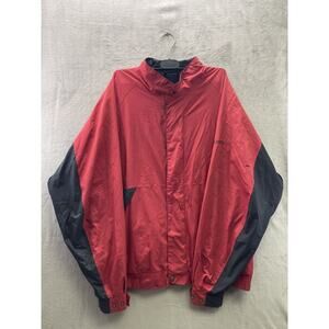 FootJoy DryJoys Golf Windbreaker Jacket Mens L red & black Full Zip Rain Jacket